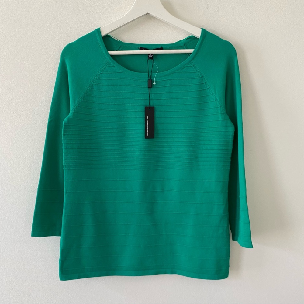 Cable & Gauge Women’s 3/4 Sleeve Knitwear Green Top
